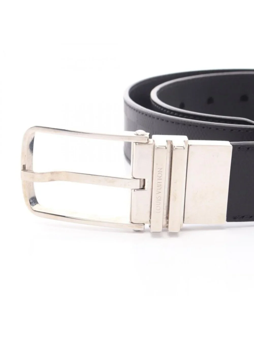 Louis Vuitton Belt Boston Damier Infini Onyx Silver Reversible Leather